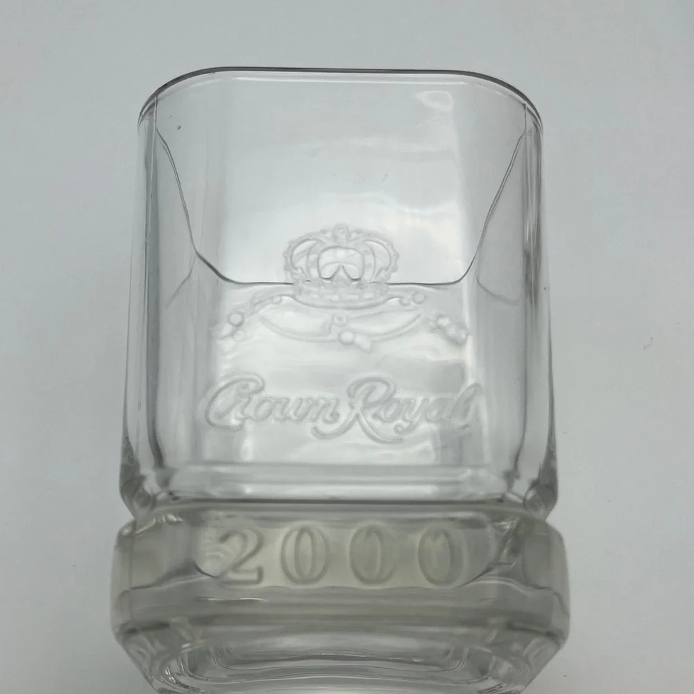 Vtg Crown Royal Millenium Glass Tumblers Set (2)